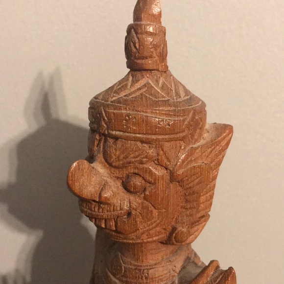 Vintage hand carved deity statue figure elf warrior foo - Picture 2 of 15